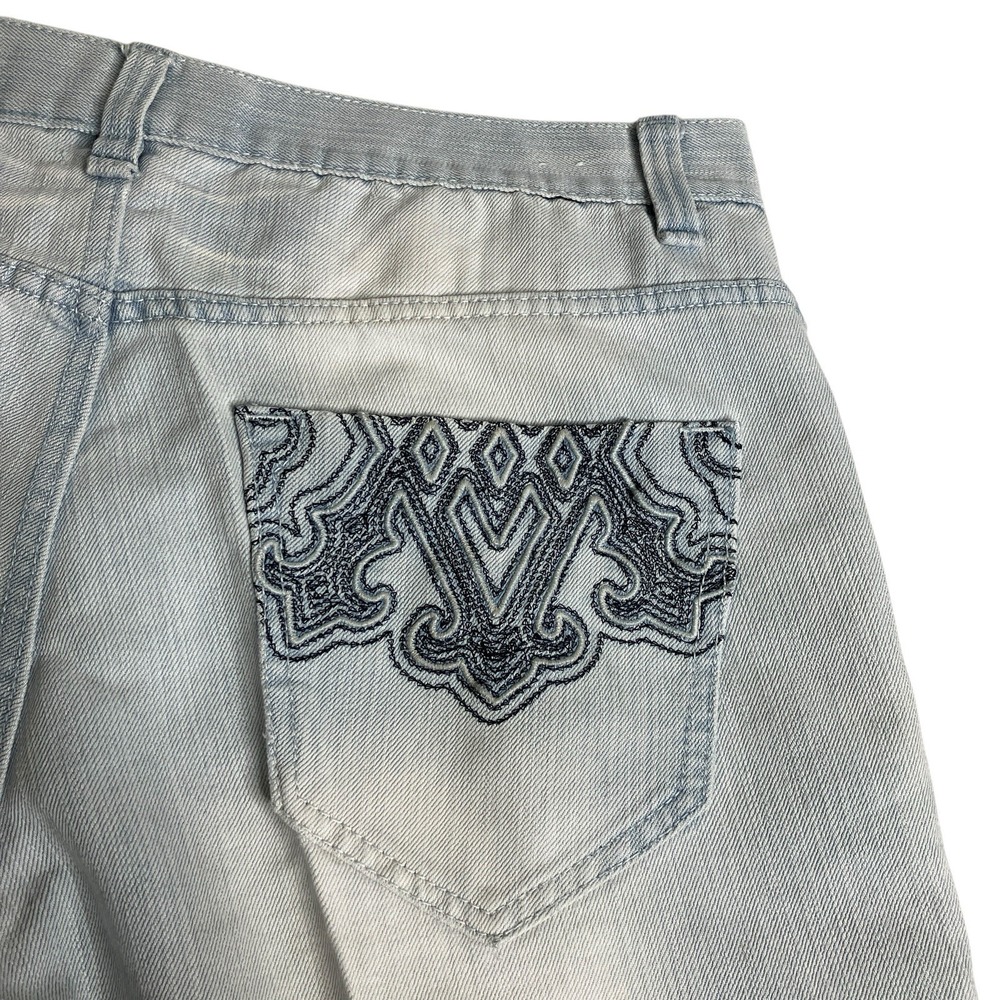 Y2K Avirex Shorts Mens 36 Denim Jorts Embroidered Streetwear Skater Baggy - Picture 3 of 16